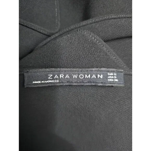 Zara Women Asymmetrical Cami V-Neck Top Black Size Small - Picture 6 of 6